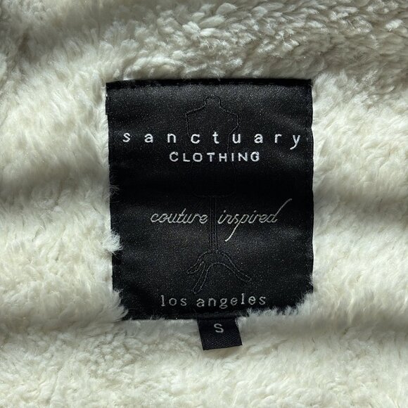 Women Small Sherpa Lined Faux Leather Aviator Bomber Jacket Brown Winter - Picture 7 of 10